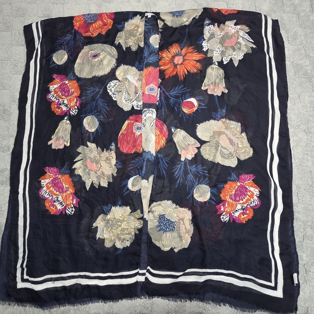 Woven Heart Navy Floral Sheer Kimono Cardigan with Red and Cream Flowers - Picture 6 of 11